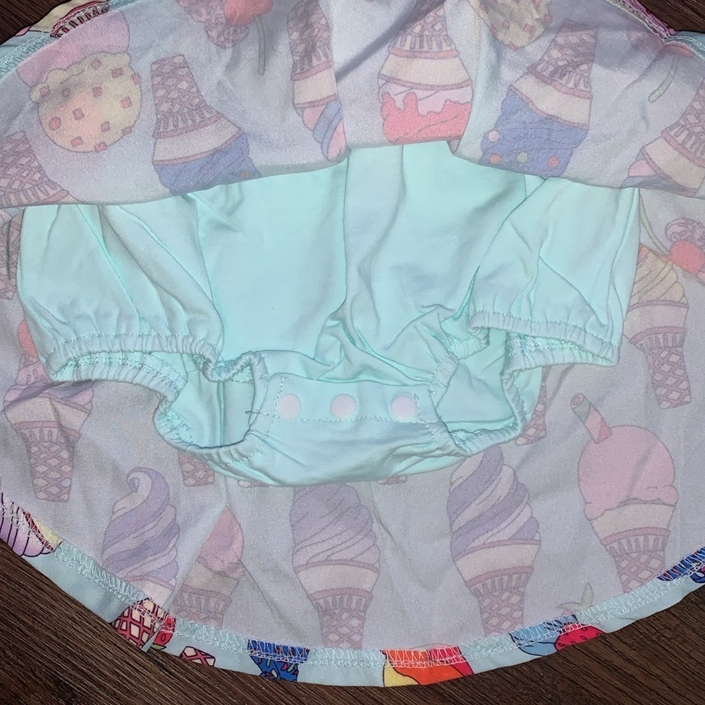 Kids ice cream cone halter top summer high‎ low dress with headband sz 24m NWOT - Picture 2 of 4